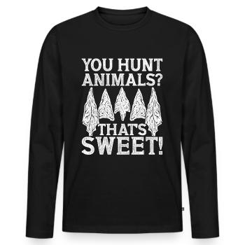 Pfeilspitzen Speerspitze Arrowhead Hunter - Männer Premium Bio Langarmshirt - Schwarz - Vorne - Nico (187cm)