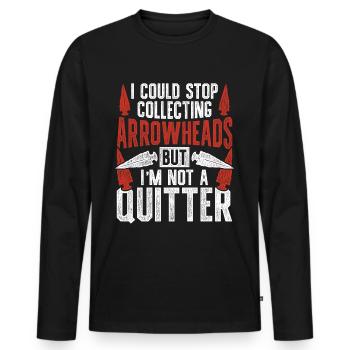 Pfeilspitzen Speerspitze Arrowhead Hunter - Männer Premium Bio Langarmshirt - Schwarz - Vorne - Nico (187cm)