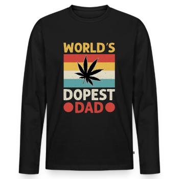 Cannabis Marijuana Weed Smoking - Men's Premium Organic Long Sleeve Shirt - black - Front - Nico (187cm)