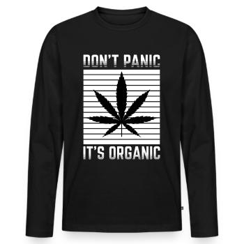 Cannabis Marijuana Weed Smoking - Men's Premium Organic Long Sleeve Shirt - black - Front - Nico (187cm)