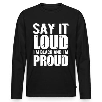 Black History Month Black History - Men's Premium Organic Long Sleeve Shirt - black - Front - Nico (187cm)