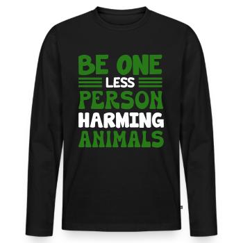 Vegan Veganism - Men's Premium Organic Long Sleeve Shirt - black - Front - Nico (187cm)