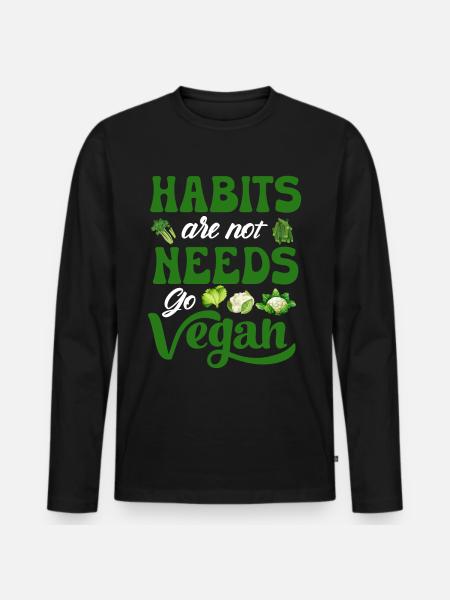 Véganisme végétalien - T-shirt manches longues Premium bio Homme - noir