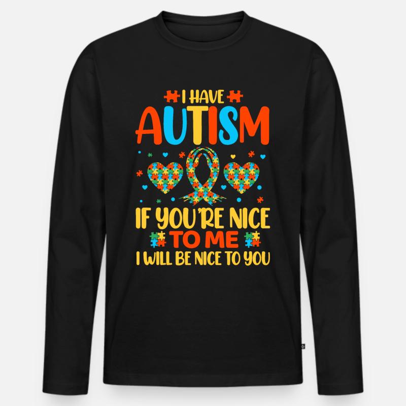 Autismus Autist - Männer Premium Bio Langarmshirt - Schwarz
