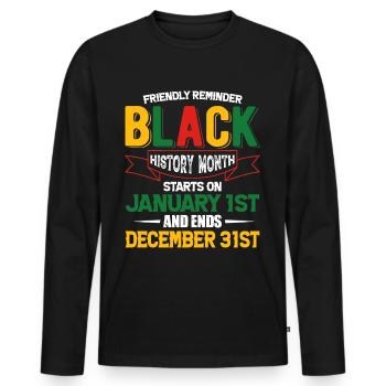 Black History Month Black History - Men's Premium Organic Long Sleeve Shirt - black - Front - Nico (187cm)