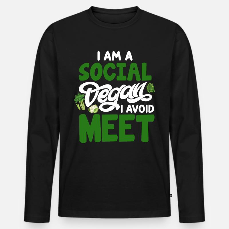 Vegan Veganismus - Männer Premium Bio Langarmshirt - Schwarz