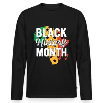 Black History Month Black History - Men's Premium Organic Long Sleeve Shirt - black - Front - Nico (187cm)
