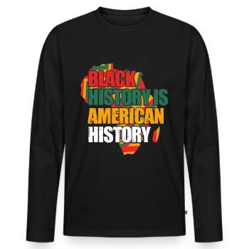 Black History Month Black History - Men's Premium Organic Long Sleeve Shirt - black - Front - Nico (187cm)