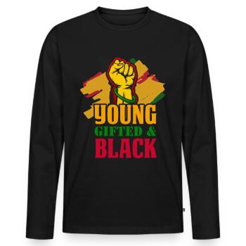 Black History Month Black History - Men's Premium Organic Long Sleeve Shirt - black - Front - Nico (187cm)