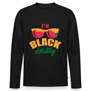 Black History Month Black History - Men's Premium Organic Long Sleeve Shirt - black - Front - Nico (187cm)