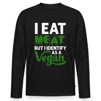 Vegan Veganism - Men's Premium Organic Long Sleeve Shirt - black - Front - Nico (187cm)