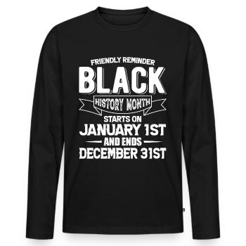 Black History Month Black History - Men's Premium Organic Long Sleeve Shirt - black - Front - Nico (187cm)