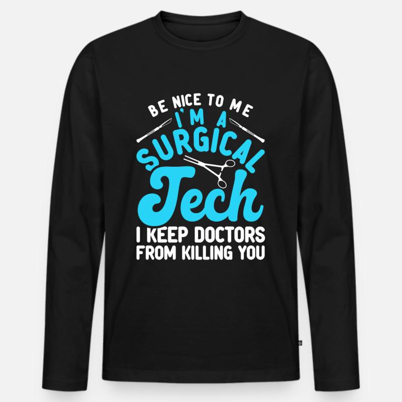 Chirurgisch Technischer Assistent - Männer Premium Bio Langarmshirt - Schwarz