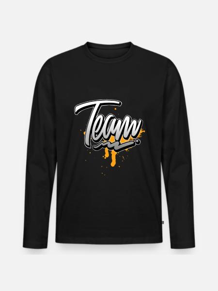 Team - Men's Premium Organic Long Sleeve Shirt - black
