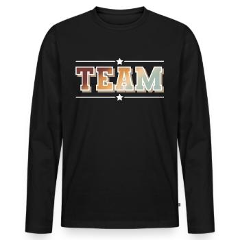 Team - Männer Premium Bio Langarmshirt - Schwarz - Vorne - Nico (187cm)