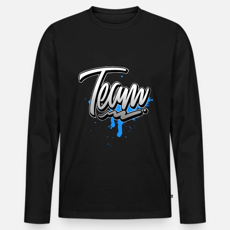 Team - Männer Premium Bio Langarmshirt - Schwarz