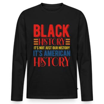 Black History Month Black History - Men's Premium Organic Long Sleeve Shirt - black - Front - Nico (187cm)