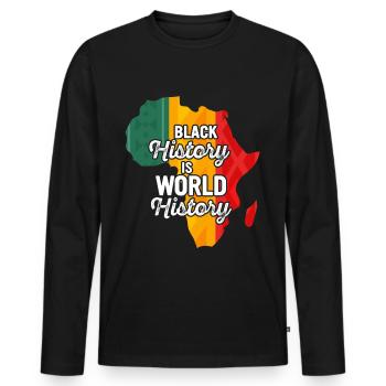 Black History Month Black History - Men's Premium Organic Long Sleeve Shirt - black - Front - Nico (187cm)
