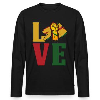 Black History Month Black History - Men's Premium Organic Long Sleeve Shirt - black - Front - Nico (187cm)