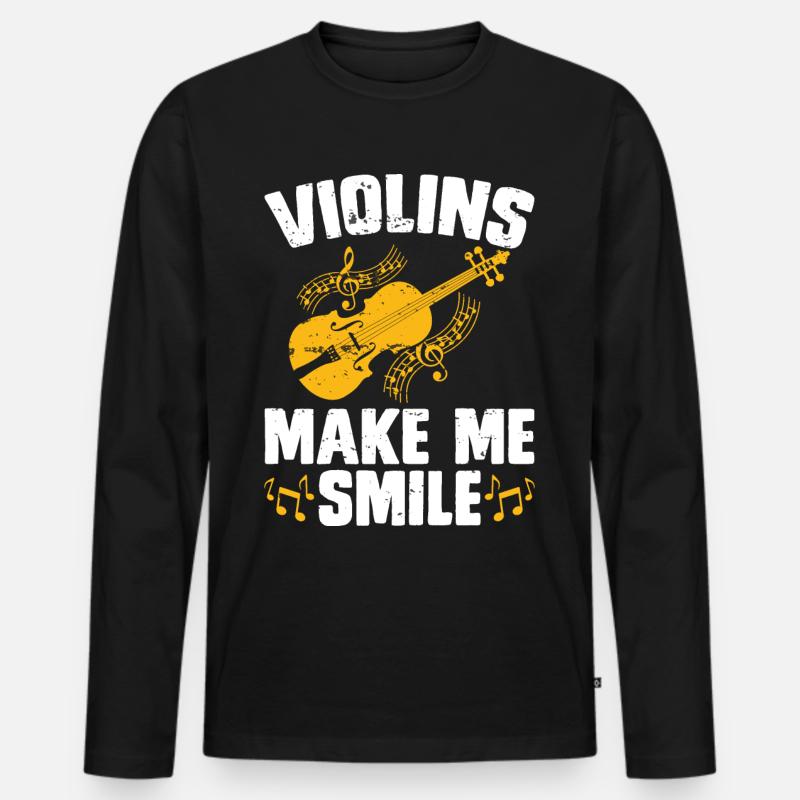 Violine Violinist - Männer Premium Bio Langarmshirt - Schwarz