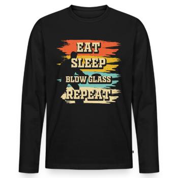 Glassblower - Men's Premium Organic Long Sleeve Shirt - black - Front - Nico (187cm)
