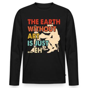 Artiste - T-shirt manches longues Premium bio Homme - noir - Devant - Nico (187cm)