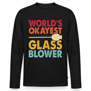 Glassblower - Men's Premium Organic Long Sleeve Shirt - black - Front - Nico (187cm)