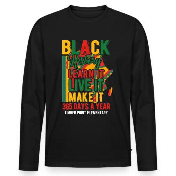 Black History Month Black History - Men's Premium Organic Long Sleeve Shirt - black - Front - Nico (187cm)