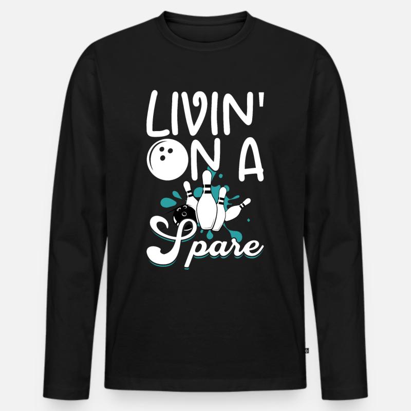 Bowling - Männer Premium Bio Langarmshirt - Schwarz