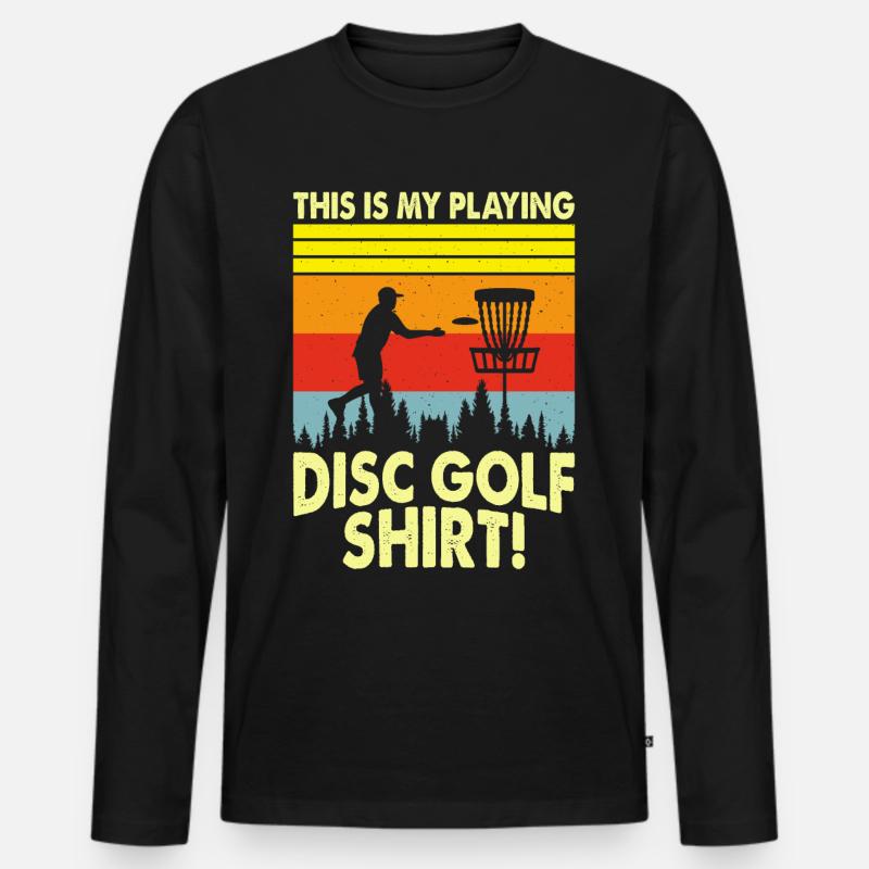 Discgolf Disc Golf - Männer Premium Bio Langarmshirt - Schwarz