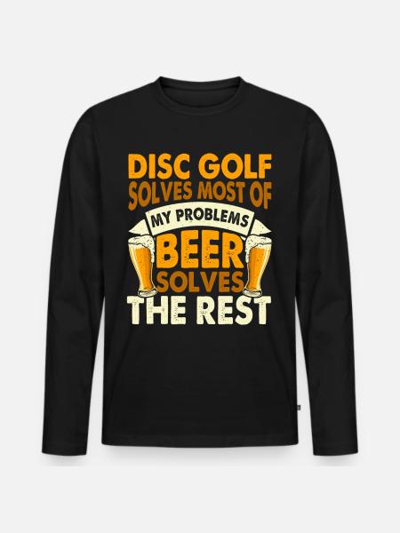 Discgolf Disc Golf - Men's Premium Organic Long Sleeve Shirt - black