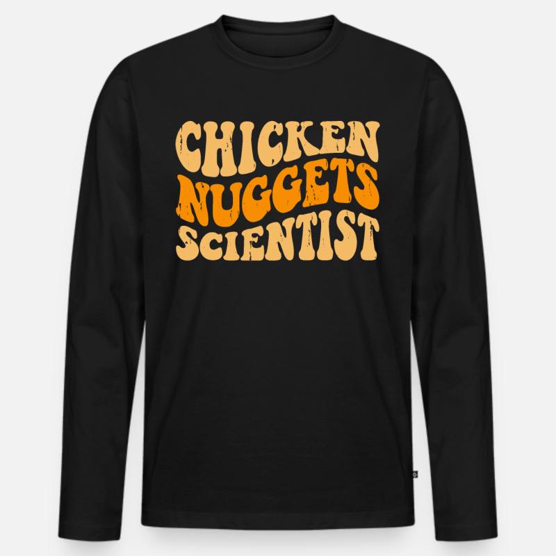 Chicken Nuggets - Männer Premium Bio Langarmshirt - Schwarz