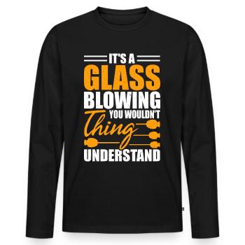 Glassblower - Men's Premium Organic Long Sleeve Shirt - black - Front - Nico (187cm)