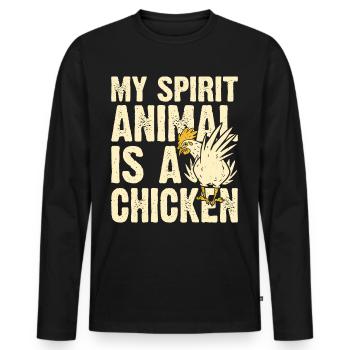 Chickens Chicken - Men's Premium Organic Long Sleeve Shirt - black - Front - Nico (187cm)