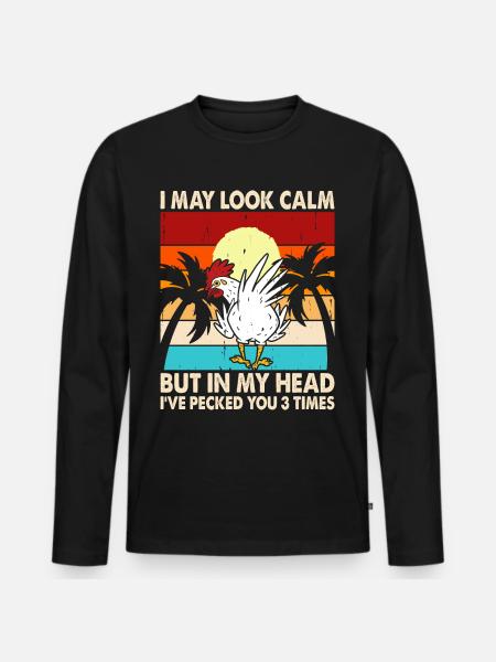 Chickens Chicken - Men's Premium Organic Long Sleeve Shirt - black