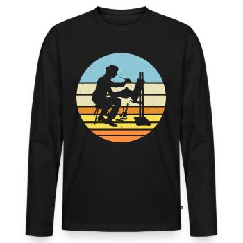 Artiste - T-shirt manches longues Premium bio Homme - noir - Devant - Nico (187cm)