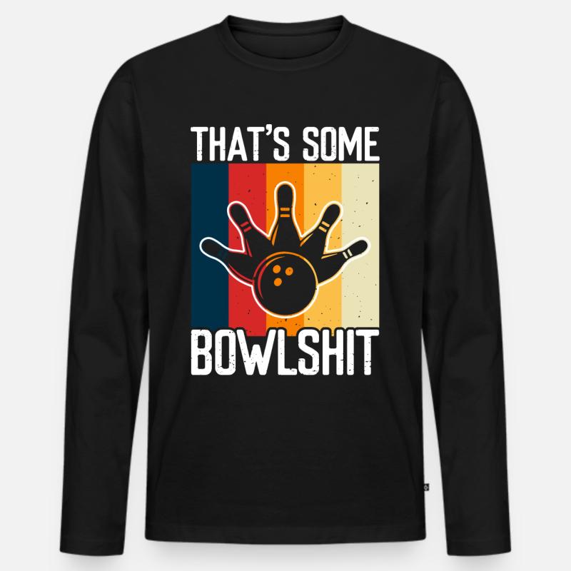 Bowling - Männer Premium Bio Langarmshirt - Schwarz