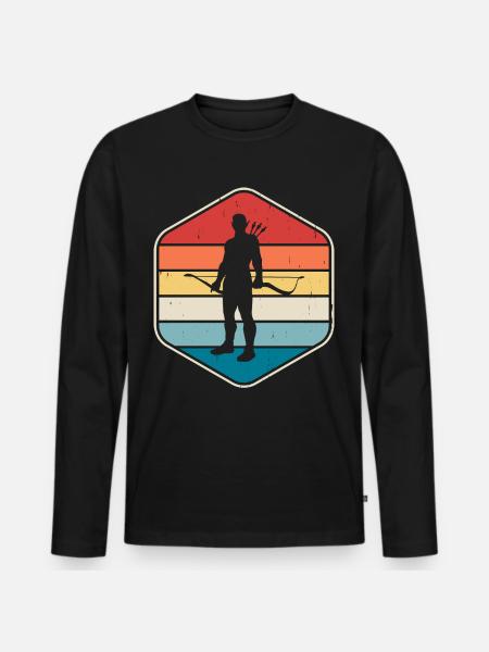 Archer Archery - Men's Premium Organic Long Sleeve Shirt - black