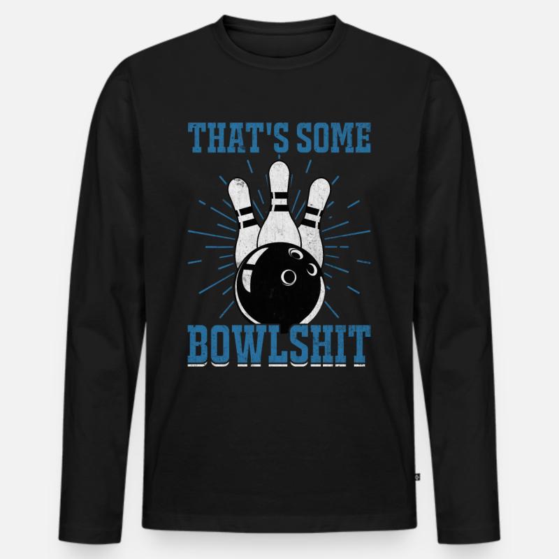 Bowling - Männer Premium Bio Langarmshirt - Schwarz