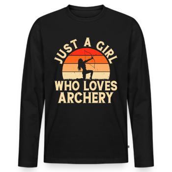 Archer Tir à l’arc - T-shirt manches longues Premium bio Homme - noir - Devant - Nico (187cm)