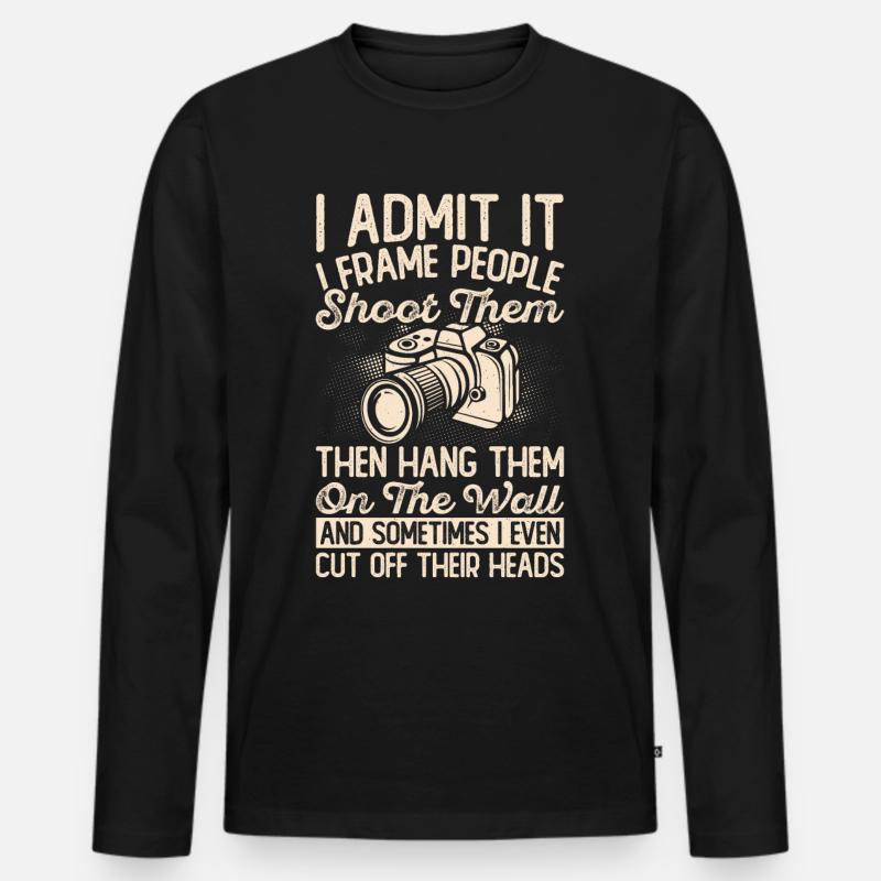 Fotograf - Männer Premium Bio Langarmshirt - Schwarz
