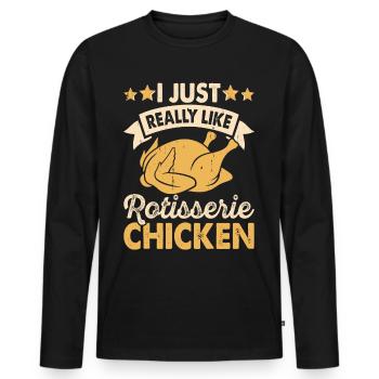 Chickens Chicken - Men's Premium Organic Long Sleeve Shirt - black - Front - Nico (187cm)