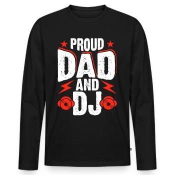 Papa Dj - Men's Premium Organic Long Sleeve Shirt - black - Front - Nico (187cm)
