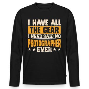 Photographer - Men's Premium Organic Long Sleeve Shirt - black - Front - Nico (187cm)