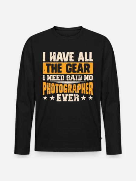 Photographer - Men's Premium Organic Long Sleeve Shirt - black