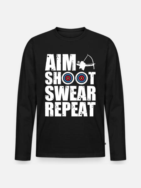 Archer Archery - Men's Premium Organic Long Sleeve Shirt - black