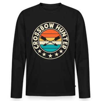 Crossbow Hunter - Men's Premium Organic Long Sleeve Shirt - black - Front - Nico (187cm)