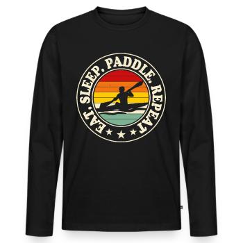 Kayak Kayaker Kayaker - Men's Premium Organic Long Sleeve Shirt - black - Front - Nico (187cm)