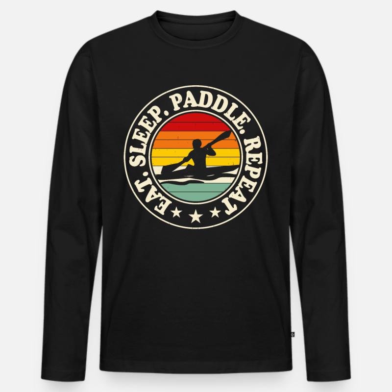 Kajak Kajakfahrer Kajaker - Männer Premium Bio Langarmshirt - Schwarz