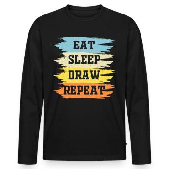 Artiste - T-shirt manches longues Premium bio Homme - noir - Devant - Nico (187cm)